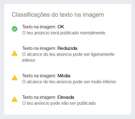 facebook regra 20 texto classificação facebook regra 20 texto classificacao